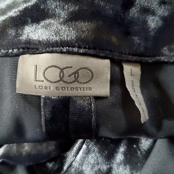 LOGO Lori Goldstein Open Cardigan L Velour Kimono Lagenlook Fairy Gray Black - Picture 5 of 6